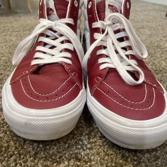 VANS Sk8-Hi Skate Chili Pepper Skater Sneaker Red With Black EUC Size 9 - Picture 5 of 10